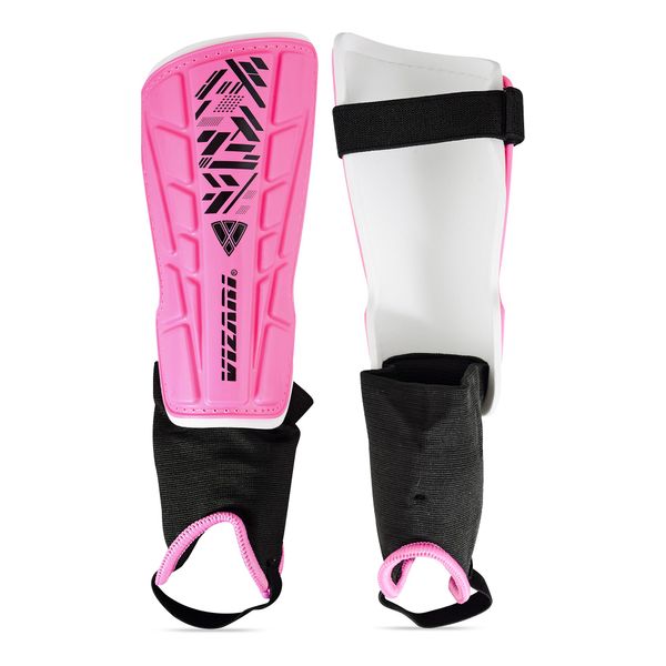 Vizari Malaga Soccer Shin Guards with Adjustable Straps - Pink, Small | Lightweight PP Shell Shinpads for Enhanced Protection | EVA Foam Padded for Better Suport & Comfort