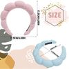 Spa Headband, Puffy Sponge Head Band Skincare Makeup Headbands for Washing Face, Facial Mask, Skin Care Shower Makeup Removal Women Girls Hair Accessories (Pink)