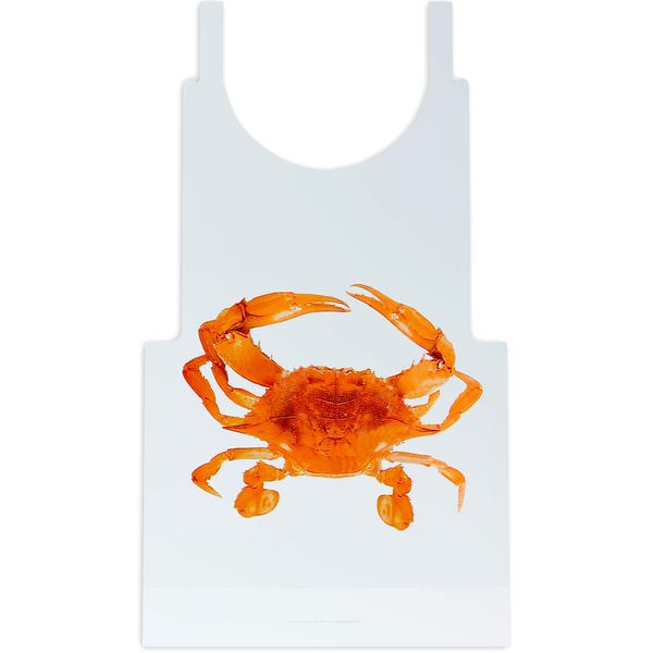 Heavy Duty, Fun Design Crab Bibs 25 Pack. Large, Disposable Plastic Tie-Back Bib for Adults. Perfect When Eating Lobsters, Crabs, Shrimp and Crawfish. Great Accessory for Seafood Boils and Parties