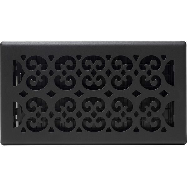 6'' x 12'' Painted Textured Black Floor Register Vent Decor Plastic Damper