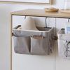 Bedside Hanging Storage, Bedside Storage Pocket with Hooks, Bedside Hanging Storage Bag for Dormitory School Bunk Bed(Grey)