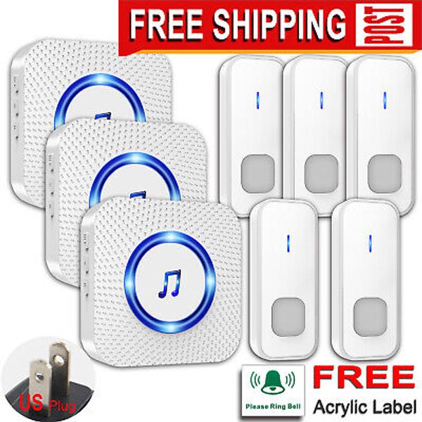 LIKEPAI,3 Doorbell Receivers For 3 Rooms,5 buttons for call,Wireless Doorbell