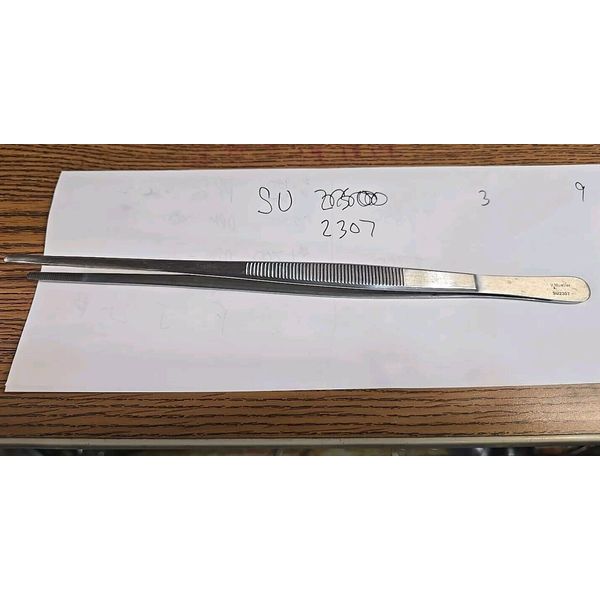 V. Mueller SU 2307 Dressing Forceps 10 Inch Surgical Serrated as pictured