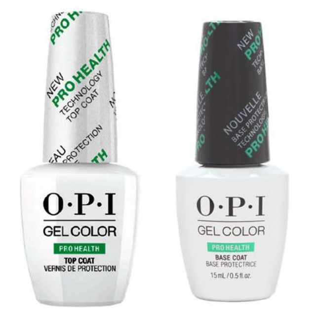 Set of 2 OPI Gel Nail Pro Health Top Coat + Base Coat 15ml each gelcolor OPI Pro Health Top Coat GC040+Base Coat GC020 LED Compatible Gel Color Self Nail TCBC New