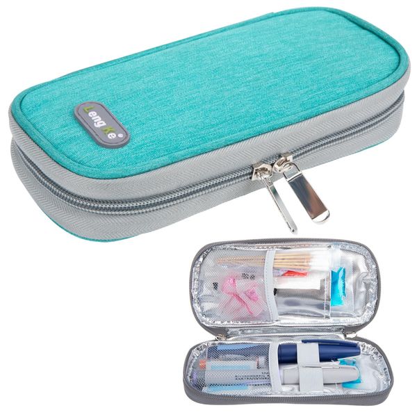 YOUSHARES Insulin Travel Case - Insulin Cooler Bag for Pen, Medicine, Pen Glucose Meter and Other Diabetic Supplies (Green)