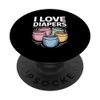 I Love Diapers Pastel Humor Statement PopSockets Adhesive PopGrip