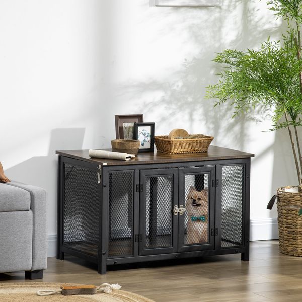 Big Dog Crate End Table Puppy Crate for Small Dogs Indoor, Pet Kennel