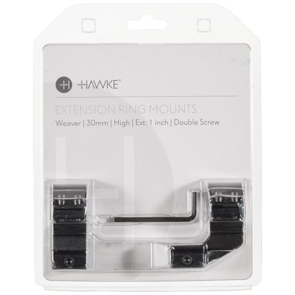 Hawke Extension Weaver High Riflescope Ring Mount with 1" extension