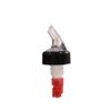 Thunder Group PLPR100C 1 oz SAN Plastic Liquor Pourer - Clear Spout/Red Tail