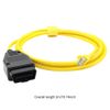 Yellow Cable 2M Data Line 12V RJ45 Adapter Ethernet to OBD for E-SYS Icom Coding, Plastic Copper Wire OBD-II Engine System Diagnostic Tools