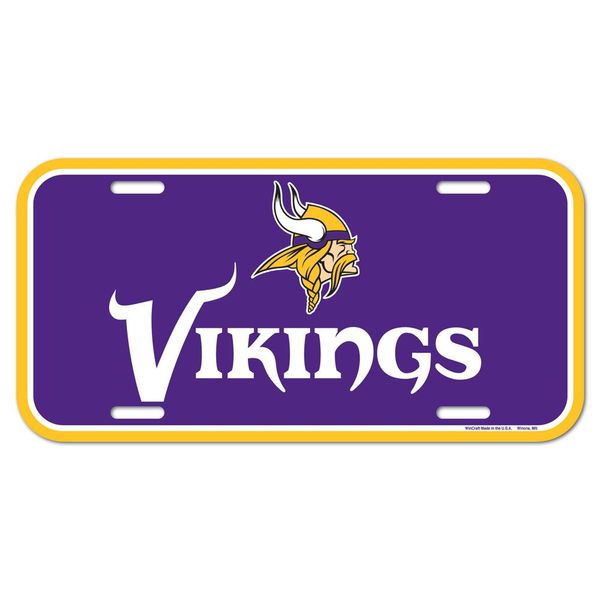 NFL Minnesota Vikings License Plate, Team Color, One Size