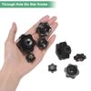 M METERXITY 4 Pack 6 Star Knobs M6 Female Threaded 25mm Hex Head Through Hole Clamping Grip Handle for Mechanical, Electronic, Woodworking Brass Threaded Knobs [Black]