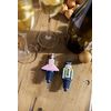 KitchenCraft Nutcracker Collection Silicone Bottle Stoppers, 2 Pieces, Gift Boxed, Plastic, Black