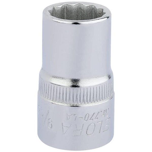 Draper 24369 Elora Bi-Hexagon Socket, 1/2" Square Drive, 9/16" AF, Blue
