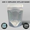 Mylar bags 3.5g smell proof packaging x100 clear