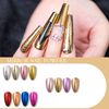Mirror Powder Palette Solid Nail Powder, Set of 4 Colors, Mirror Nail Powder, Pink, Silver, Nail Art, Gel Nails, Resin, Metallic Powder with Tips (C)