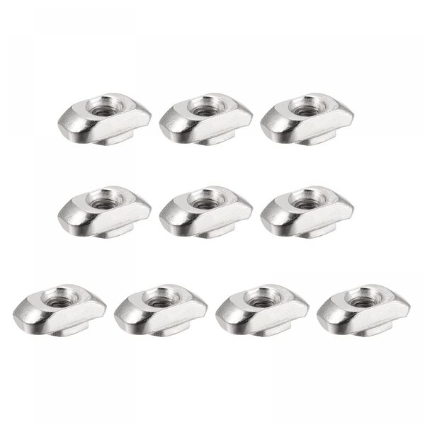 sourcing map 10 Pack 3030 Series Sliding T Slot Nut M5 Half Round Roll in Tee T-Nuts, Aluminum Extrusion Profile for 3D Printer