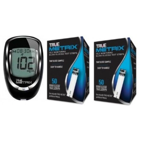 TRUEmetrix Blood Glucose Meter and Test Strip Combo Meter and 100 Test Strips