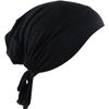 Under Scarf Bonnet Tie Back Cap for Hijab Head Scarf Chemo Hat (Black)