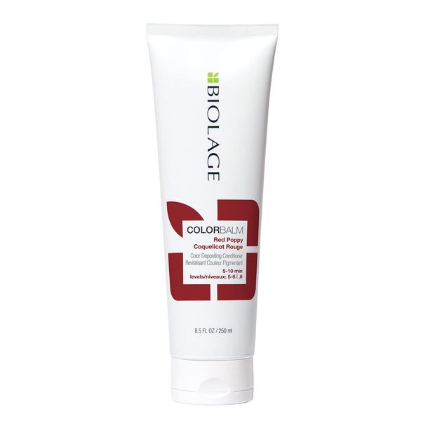 Biolage Farbgebender Conditioner für einen kühlen Rotton in brünettem Haar, Mehr Brillanz und frische Farbe, ColorBalm Red Poppy, 1 x 250ml