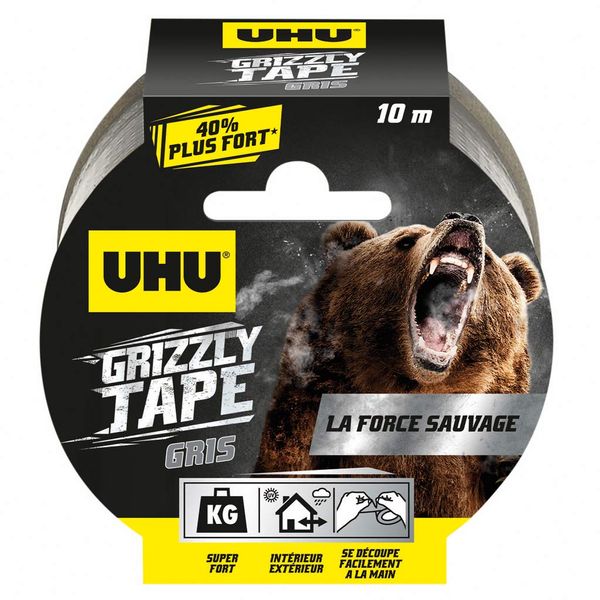 UHU 35720 Adhesive Tape, Grey, 10mx50mm