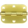 (12 Pack) 3" Round Corner 5/8" Radius Hinge - Polished Brass