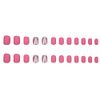 24PCS Rose Red Nails Gold Glitter Nail Tips For Taking Photos, Weddings, Coming-of-Age Ceremonies, Parties, After-Parties, False Nails, Fake Nails