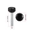 sourcing map M5 x 30mm Metric Male Thread Knurled Clamping Knobs Grip Thumb Screw on Type Plastic Threaded Hand Bolt Knobs Black 2 Pcs