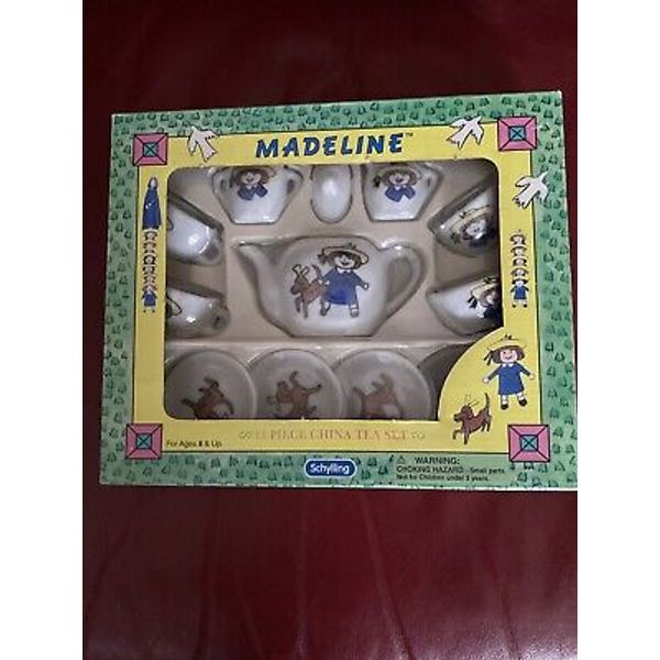 New Madeline 13 Piece China Tea Set Schylling 1997 Dog  Vintage