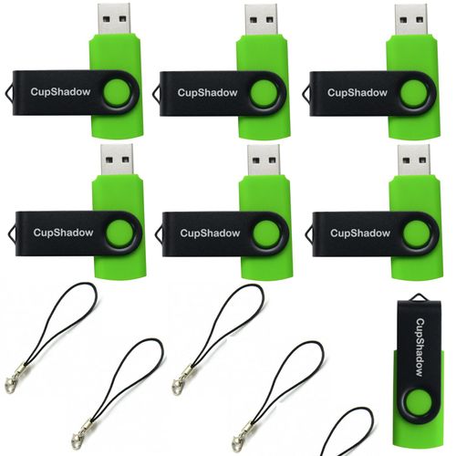 lcwamy 8GB USB Flash Drives Bulk USB Flash Drive 8GB Thumb Drive 15 Pack USB2.0 Flash Drive Bulk USB Drive Bulk CupShadow USB (Green)