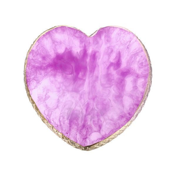 PATIKIL Resin Nail Art Palette Nail Polish Mixing Palette Heart Shape Gel Makeup Display Board Palette Paint Tray Drawing Color Dish Holder Purple