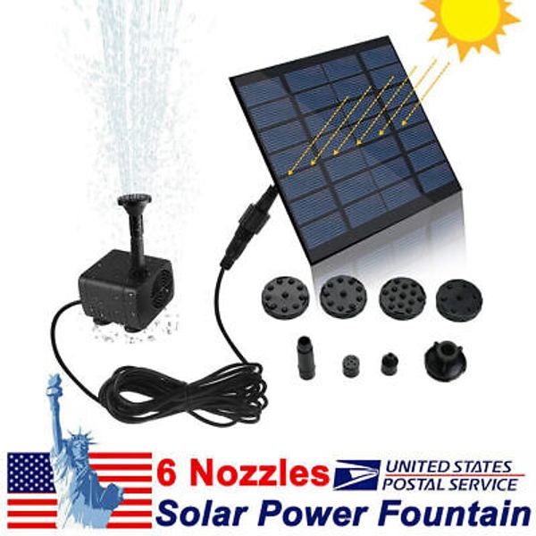 200L/H Solar Power Panel Kit Fountain Pool Pond Garden Submersible Water Pump US