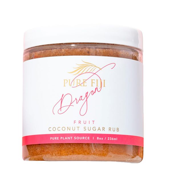 Pure Fiji Coconut Sugar Body Sugar Scrub - Body Exfoliator Scrub Natural Origin for Smooths and Softens Skin - Organic Exfoliating Sugar Scrub for Body, Dragon Fruit, 8 Oz