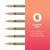 SAKURA Pigma Micron Assorted Pens, Pack of 6, Black