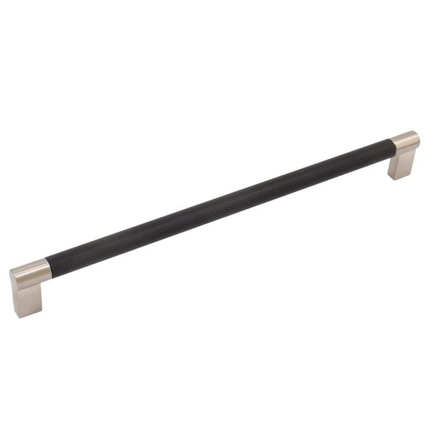 Urban Cabinet Pull, 256 Millimeters, Matte Black with Satin Nickel Ends by Stone