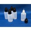 30ML Empty Plastic Squeezable Eye Dropper Bottles Black Cap 1oz LDPE - (25-Pack)