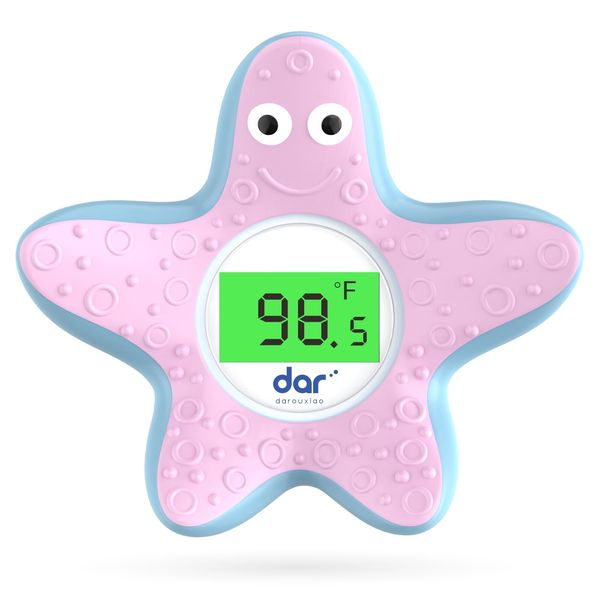 dar darouxiao Bath Thermometer Baby Safety,Bath Water Thermometer with Backlight Display,Infant Bathtub Floating Toy,Bath for Baby Kids,Toddler,New Born Bath Essentials (Starfish)