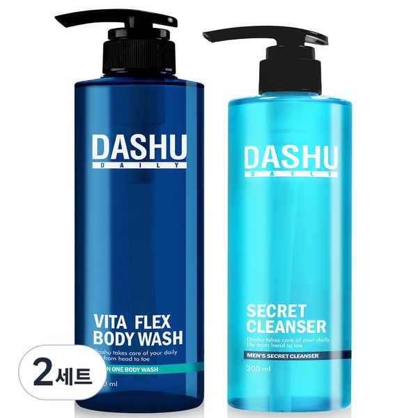 Dashu Daily Vita Flex Cooling Men's Cleanser 300ml + All-in-one Body Wash 500ml