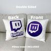 Double Sided 16" Pillow Case Twitch Purple Insert INCLUDED Creator Subscribe