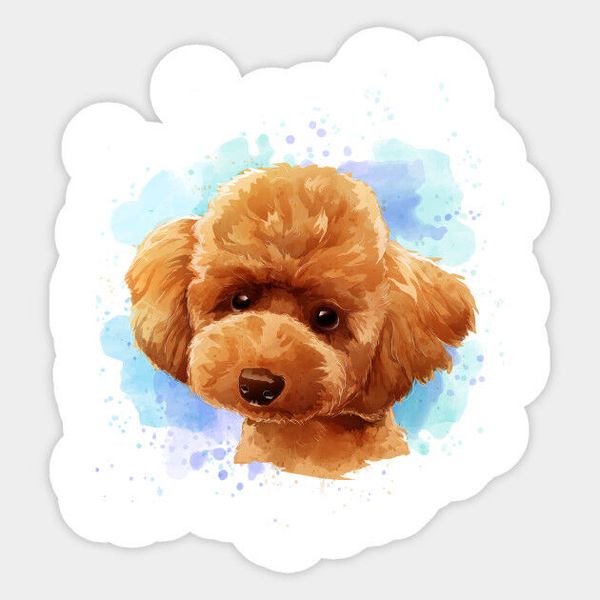 Cute Puppy Poodle Dog Animal Lover Pets Vinyl Window Phone Laptop Decal Sticker