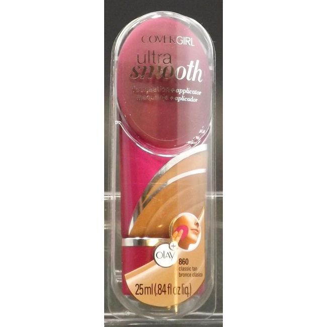 CoverGirl Ultra Smooth Foundation w Applicator# 860 Classic Tan Free S&H