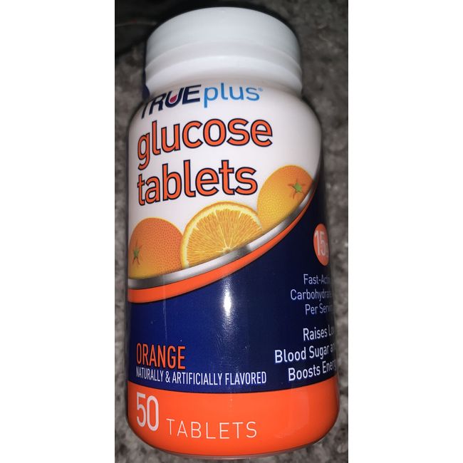 TRUEplus Glucose Tablets 50 Orange Tablets - SEALED