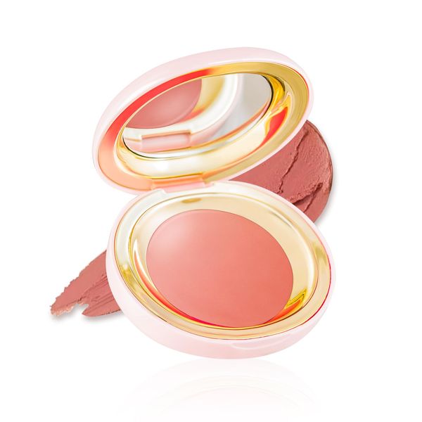 Wasserfeste Multi-Rouge-Creme Blush, 2-in-1-makeup blush-Rouge mit Spiegel für Wangen, Augen und Lippen, langanhaltend und geschmeidig, cremig, für alle Hauttypen und Töne,nearly neutral