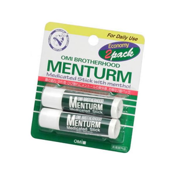 Marathon limited 2,000 yen OFF coupon ★ Double points from 20:00 on the 4th to 9:59 on the 11th Omi Brotherhood Menturm Medicated Stick Regular 2-pack 4g Lip care Face care Skin care