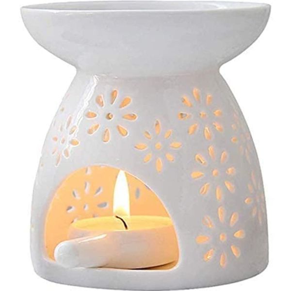 Wax Melt Burner Wax burner Ceramic Oil Burners Assorted Wax Warmer Aromatherapy Holder Candle Scented Diffuser Home Bedroom Decor Flower Pattern