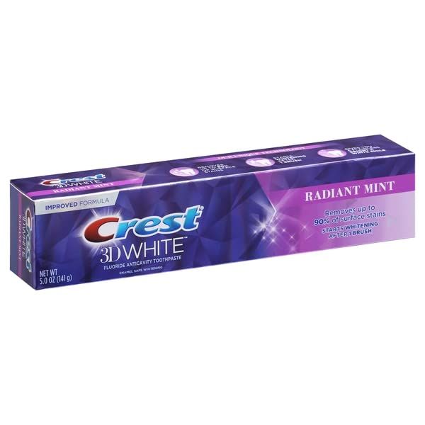 Crest 3D White Radiant Mint, Teeth Whitening Toothpaste, 5 oz