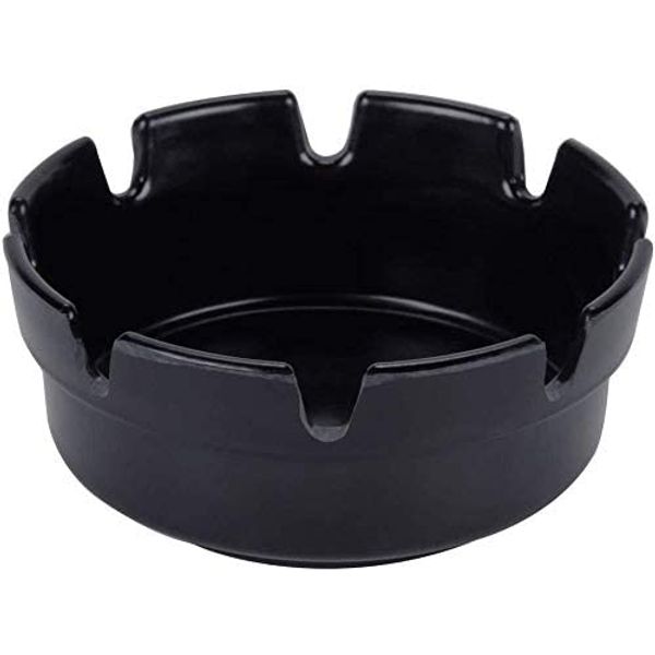 Black Plastic Ashtrays 2 pack