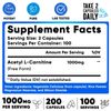 Acetyl L-Carnitine 1000mg Capsules - 200 We Like Vitamins