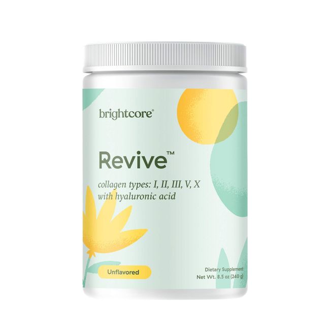 Brightcore Nutrition - Revive Multi Collagen Protein Powder, Collagen with Hyaluronic Acid and Vitamin C, Collagen Powder for Women, Unflavored Collagen Powder, 240 Grams, 30 Servings