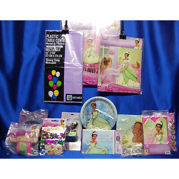 Princess & The Frog Party Set # 13 Invites Tiana Plates Candle Centerpiece Game